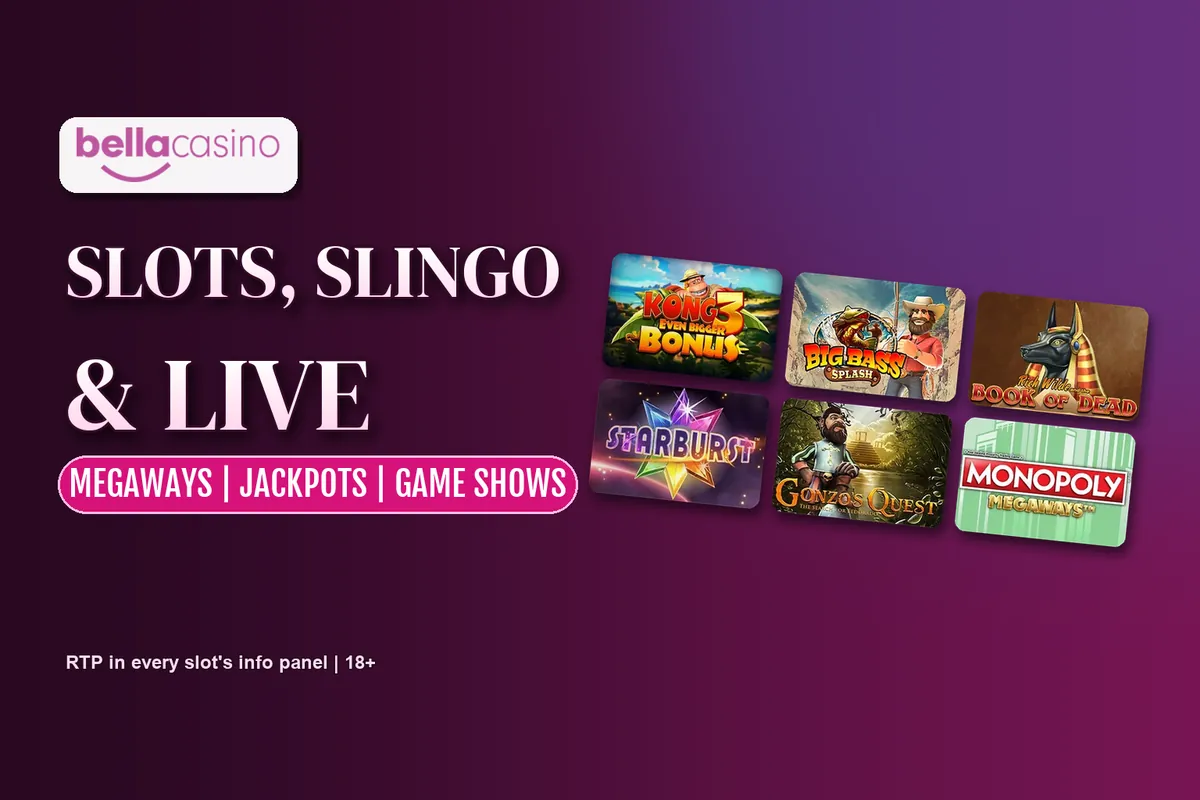 Bella Casino games: Kong 3, Big Bass Splash, Book of Dead and more